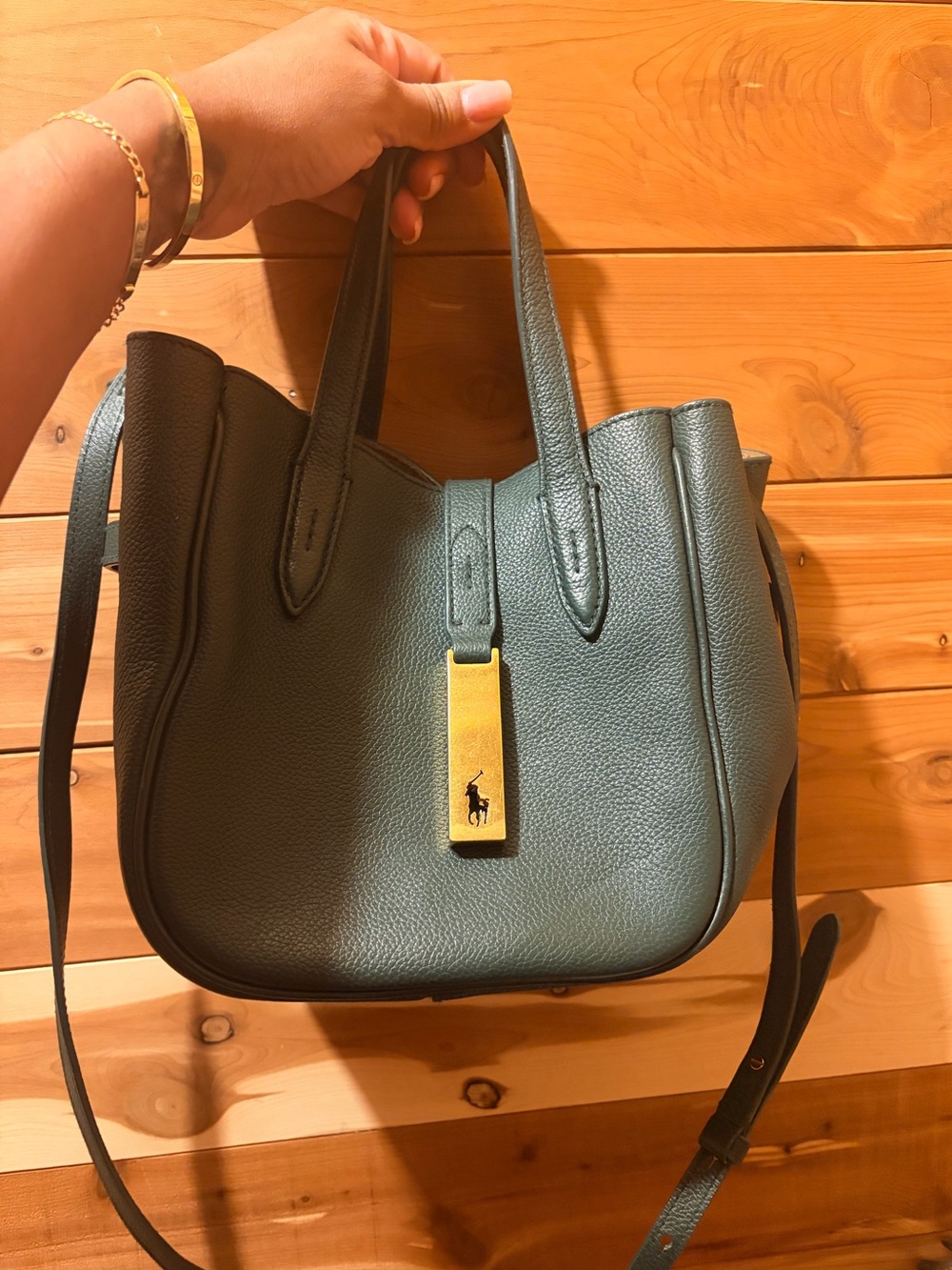 Authentic Polo Ralph Lauren Polo ID Small Leather Tote